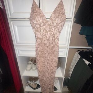 Rose Gold Sequin Prom Dress